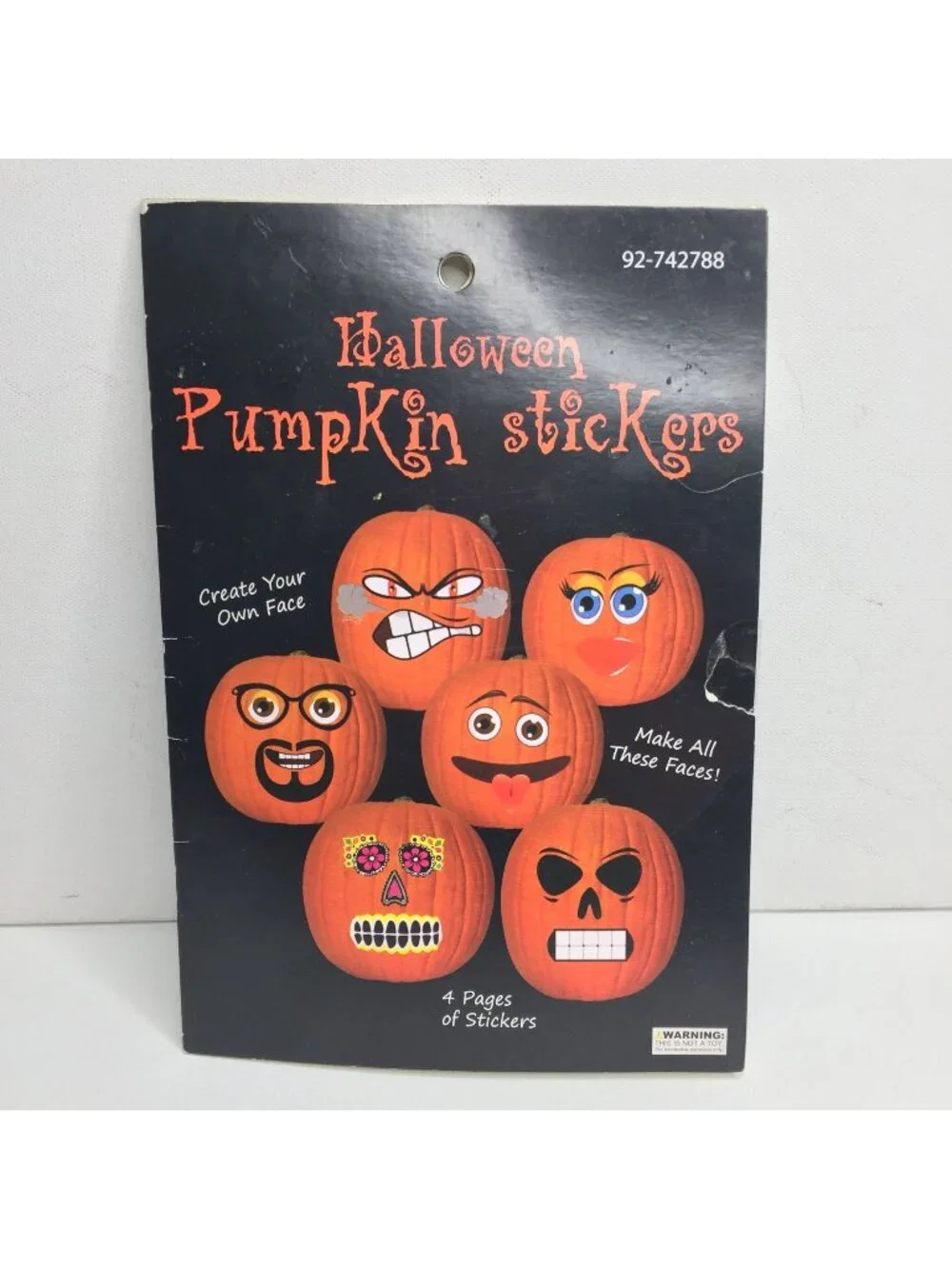 Momentum Brands 4 Pages Pumpkin Emoti-kins Halloween Stickers Jack-o-Lantern Fun
